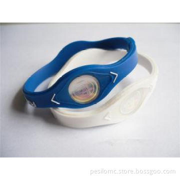Blue Flexible Silicone Energy Bracelet Printed Silicone Wri